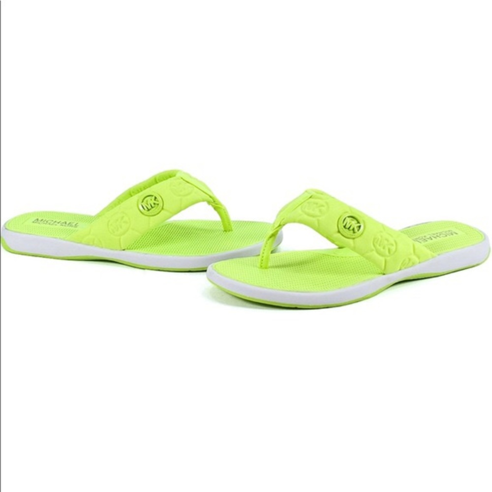 Michael Kors Lyssa Thong Sandals- Green neon
